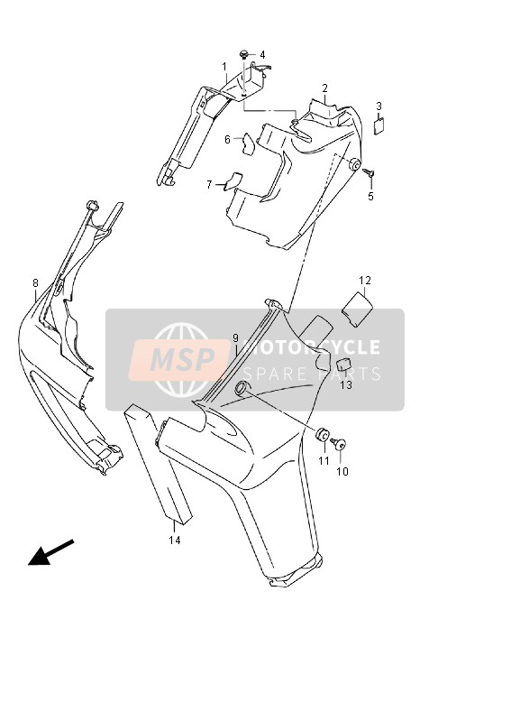 Suzuki VZR1800(N)(Z)(R) (M1800) INTRUDER 2012 Frame Head Cover (VZR1800ZUF E19) for a 2012 Suzuki VZR1800(N)(Z)(R) (M1800) INTRUDER