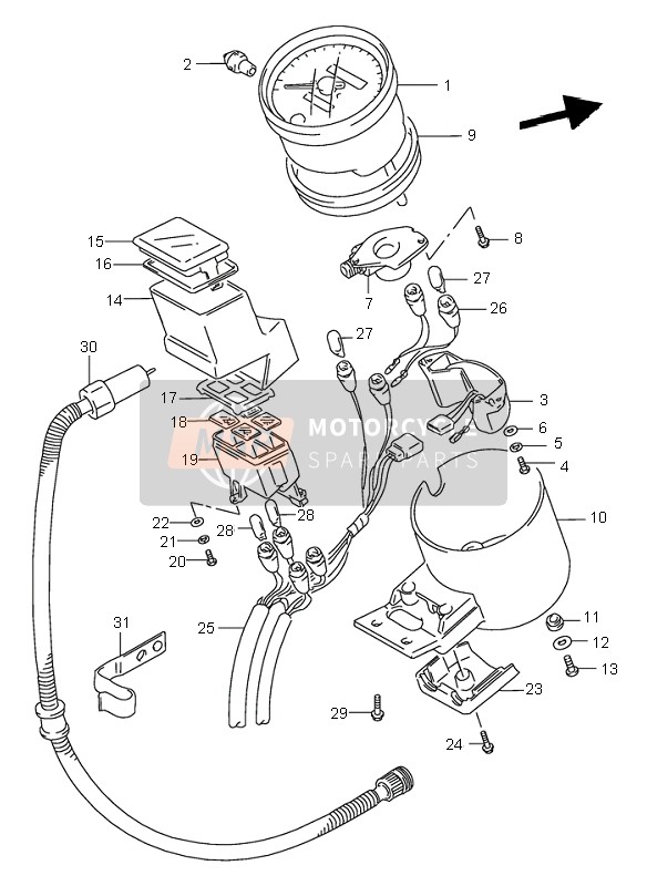 3411039AL0, Speedometer (Kilo), Suzuki, 0