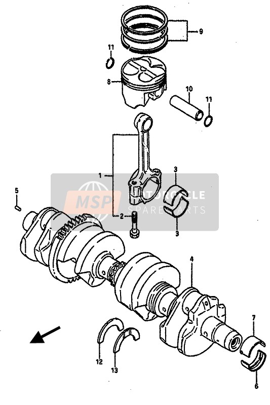 1214007D10, Ring Set, Piston, Suzuki, 1