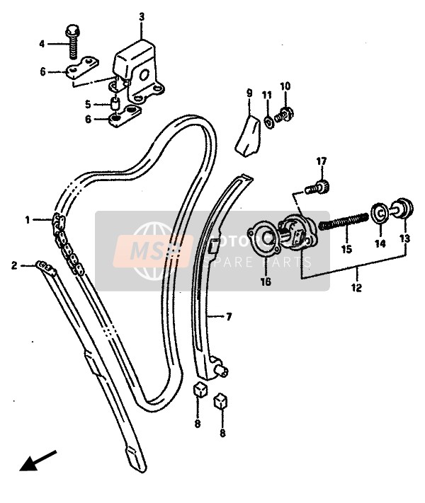 Suzuki GSX-R750R 1989 Catena a camme per un 1989 Suzuki GSX-R750R