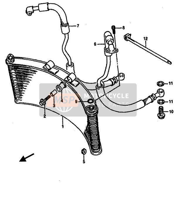 Suzuki GSX-R750R 1989 Refroidisseur d'huile pour un 1989 Suzuki GSX-R750R