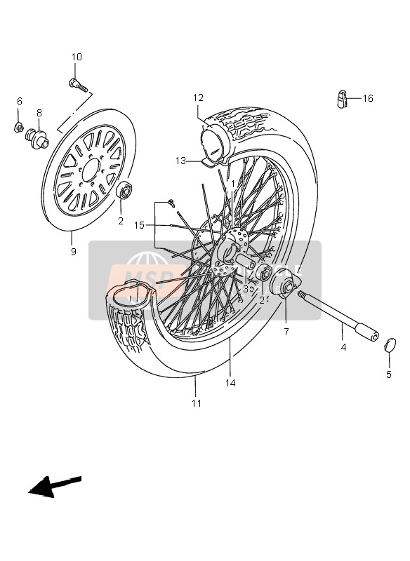 5532038A20, Spaakset,Voor, Suzuki, 0