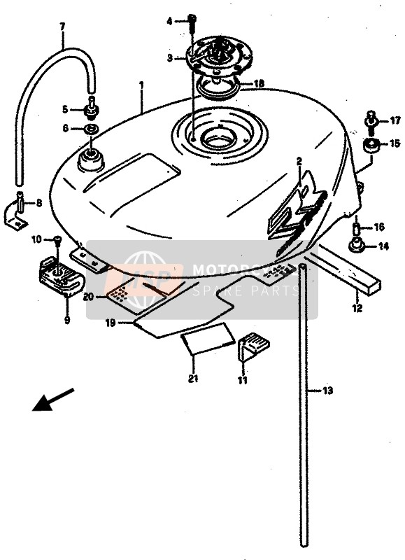 Suzuki GSX-R750R 1989 Fuel Tank for a 1989 Suzuki GSX-R750R