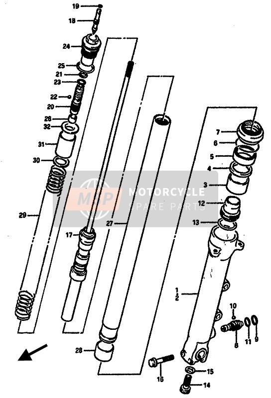 Suzuki GSX-R750R 1989 Front Damper for a 1989 Suzuki GSX-R750R