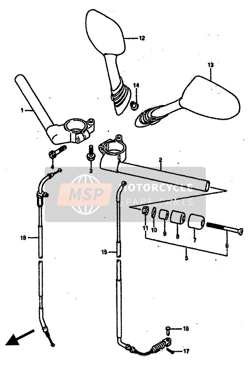 Suzuki GSX-R750R 1989 Handlebar for a 1989 Suzuki GSX-R750R