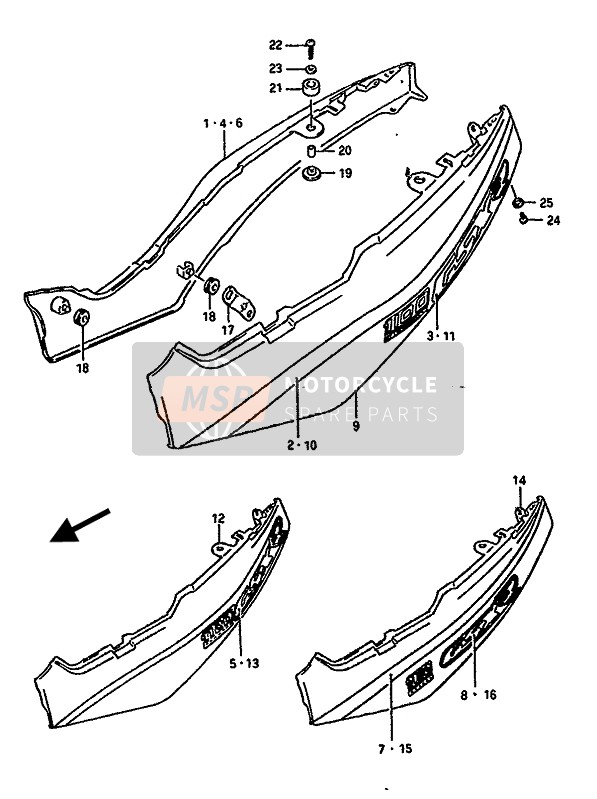 Suzuki GSX-R1100 1989 Couverture de cadre pour un 1989 Suzuki GSX-R1100