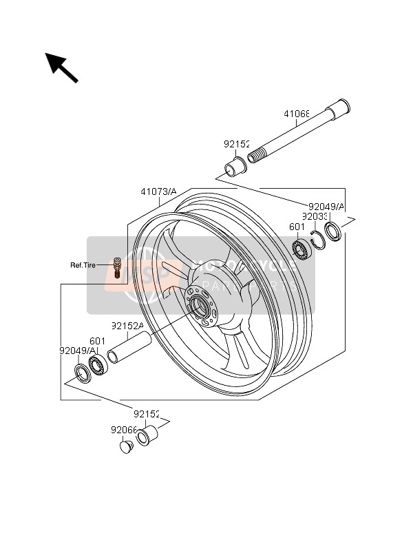 K410730006496, WHEEL-ASSY,Fr,P.Silver, Suzuki, 0