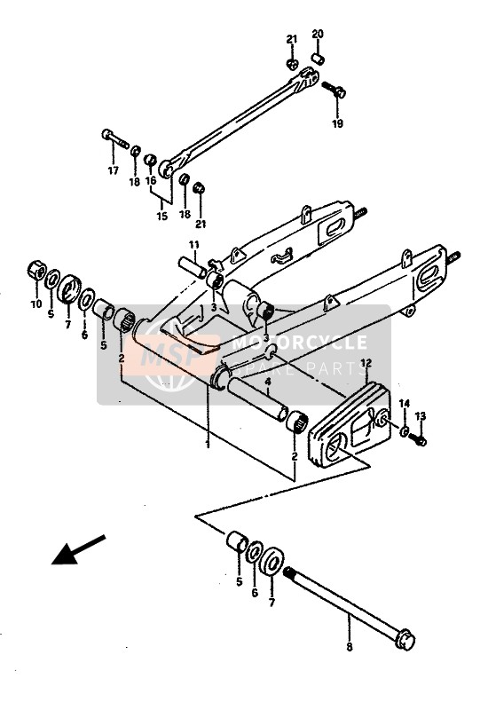 Bras oscillant arrière