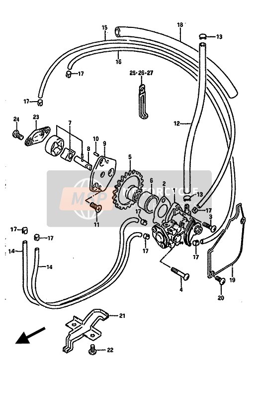 Suzuki RGV250 1989 Oil Pump for a 1989 Suzuki RGV250