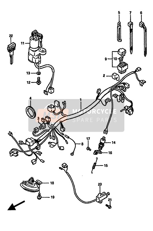 Suzuki RGV250 1989 Wiring Harness for a 1989 Suzuki RGV250