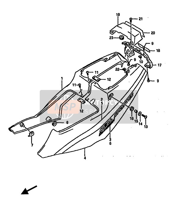 Suzuki RGV250 1989 RAHMENABDECKUNG für ein 1989 Suzuki RGV250