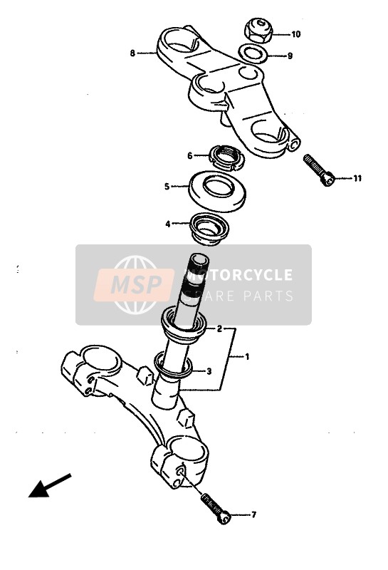 Suzuki RGV250 1989 Steering Stem for a 1989 Suzuki RGV250