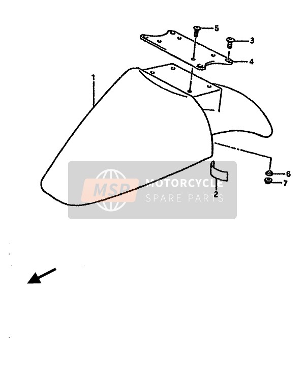 Suzuki RGV250 1989 Guardabarros delantero para un 1989 Suzuki RGV250