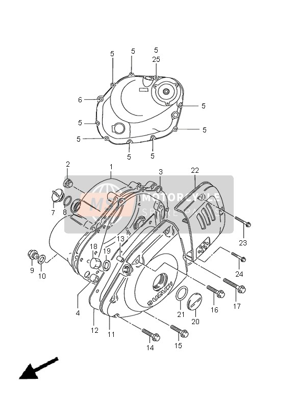 Suzuki GN125E 2000 Coperchio del carter per un 2000 Suzuki GN125E