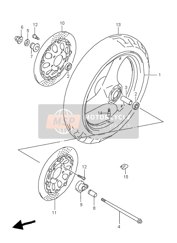 5411134C0034R, Wheel, Front (3.00X17)   Blue, Suzuki, 0