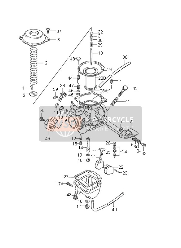 Suzuki GN125E 2000 Carburador para un 2000 Suzuki GN125E