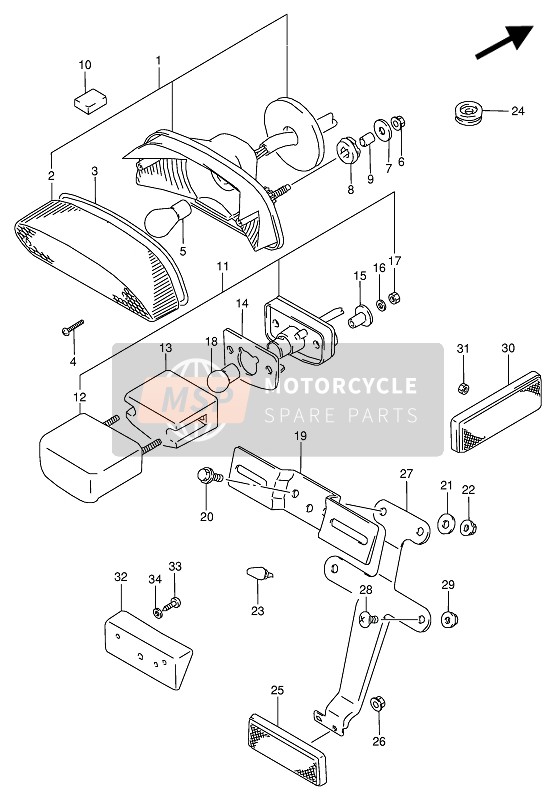 3591738A20, Tapa Luz Matricula, Suzuki, 1