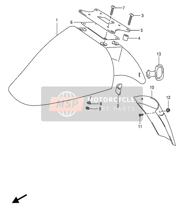 5311545C00, Plate, Front Fender, Suzuki, 0