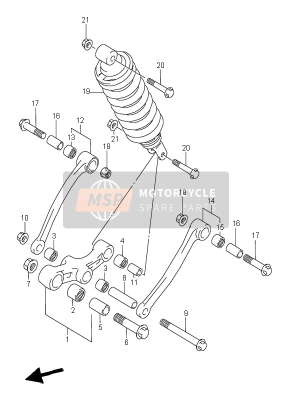 6210019C21, Absorber Assy, Rear  Shock, Suzuki, 0