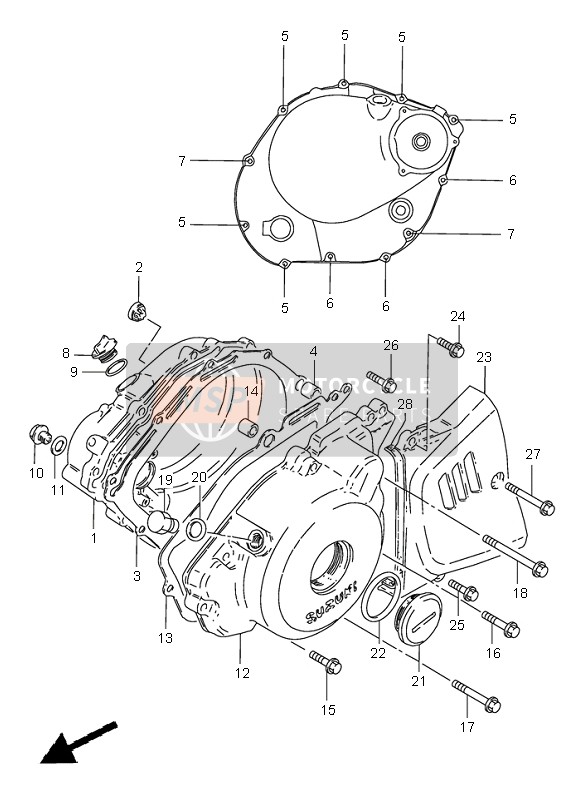 Suzuki GN250(E) 2000 Couvercle de carter pour un 2000 Suzuki GN250(E)