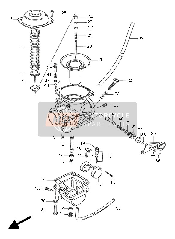 Suzuki GN250(E) 2000 Carburateur voor een 2000 Suzuki GN250(E)