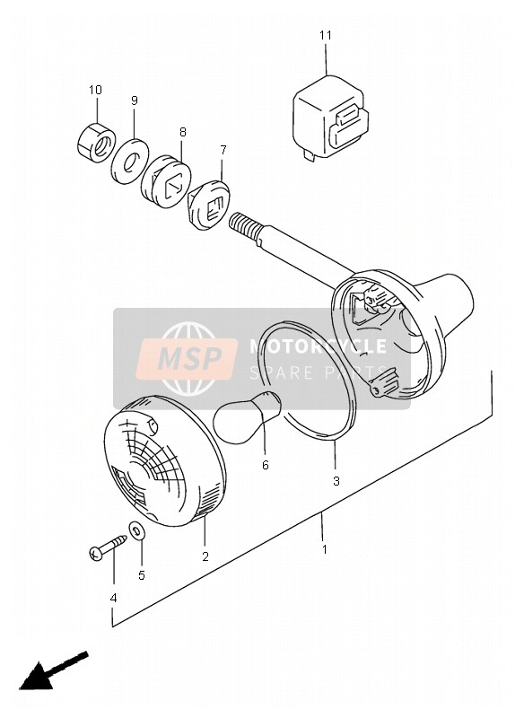 Suzuki GN250(E) 2000 Lampe de clignotant pour un 2000 Suzuki GN250(E)