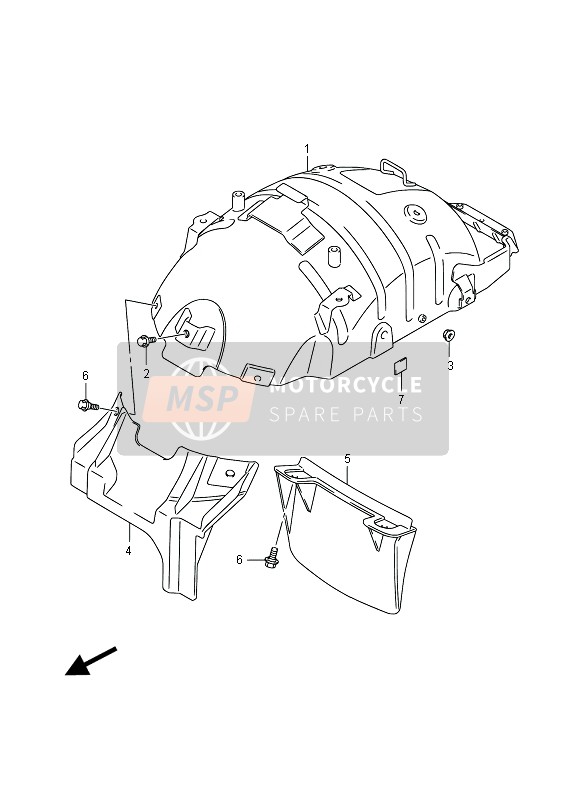 Suzuki VZR1800(N)(Z)(R) (M1800) INTRUDER 2012 Achterspatbordbeugel voor een 2012 Suzuki VZR1800(N)(Z)(R) (M1800) INTRUDER