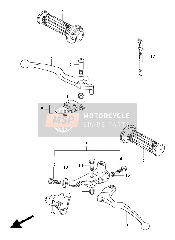 5762020A02, Leva Comando Frizione, Suzuki, 2