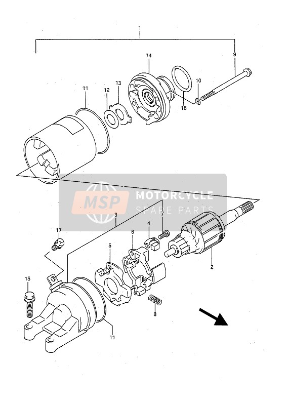 Suzuki GSF400 BANDIT 1991 Starting Motor for a 1991 Suzuki GSF400 BANDIT