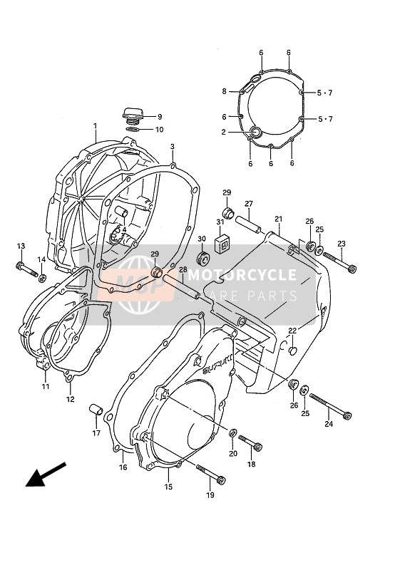 Suzuki GSX1100G 1991 Crankcase Cover for a 1991 Suzuki GSX1100G