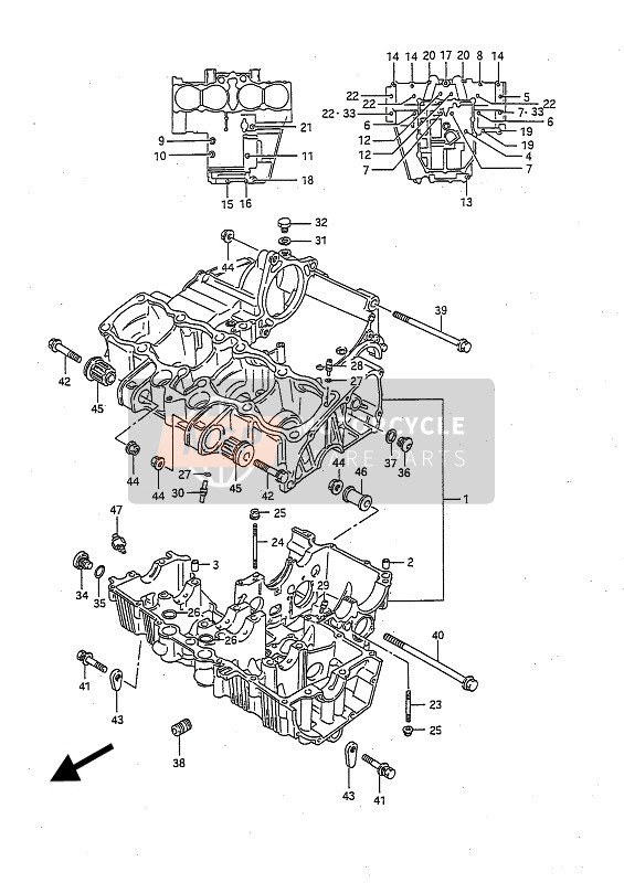 Suzuki GSX-R750 1991 Carter voor een 1991 Suzuki GSX-R750