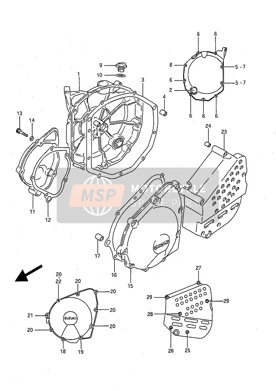 Suzuki GSX-R750 1991 KURBELGEHÄUSEABDECKUNG für ein 1991 Suzuki GSX-R750