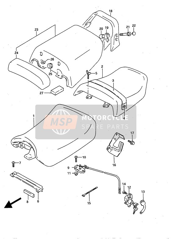 4621141C000JW, Handle, Pillion Rider (White), Suzuki, 0