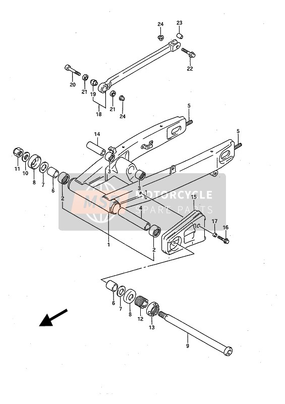 Bras oscillant arrière