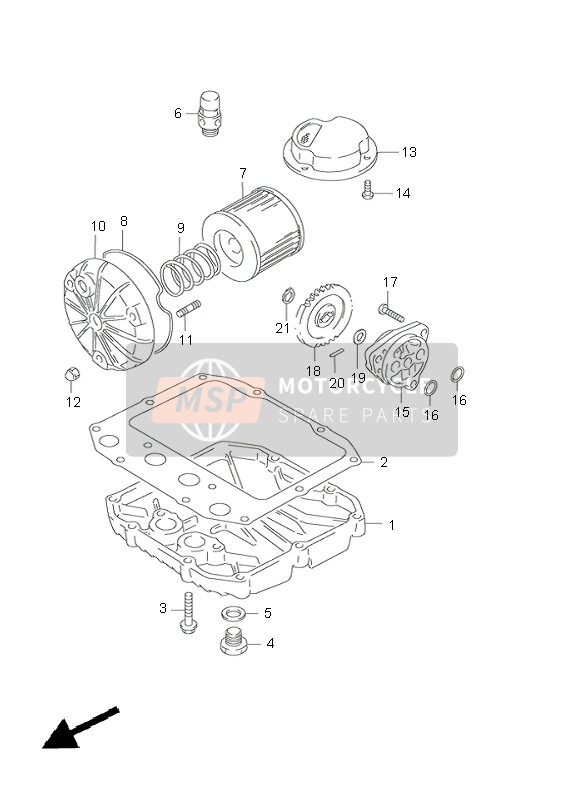 Suzuki GS500E 2000 Filtre à l'huile & La pompe à huile pour un 2000 Suzuki GS500E