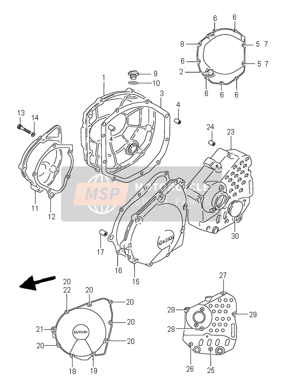 Suzuki GSX750F 1995 Crankcase Cover for a 1995 Suzuki GSX750F