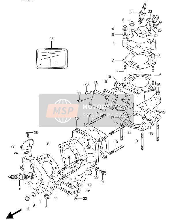 1111122D01, Head, Cylinder, Suzuki, 0