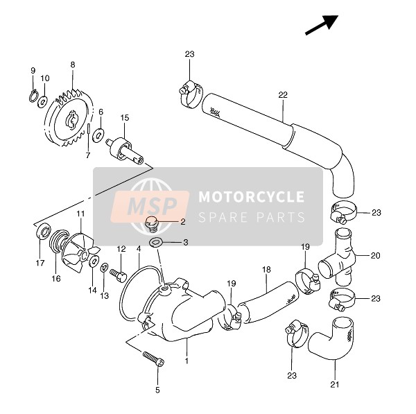 Suzuki RGV250 1991 Bomba de agua para un 1991 Suzuki RGV250