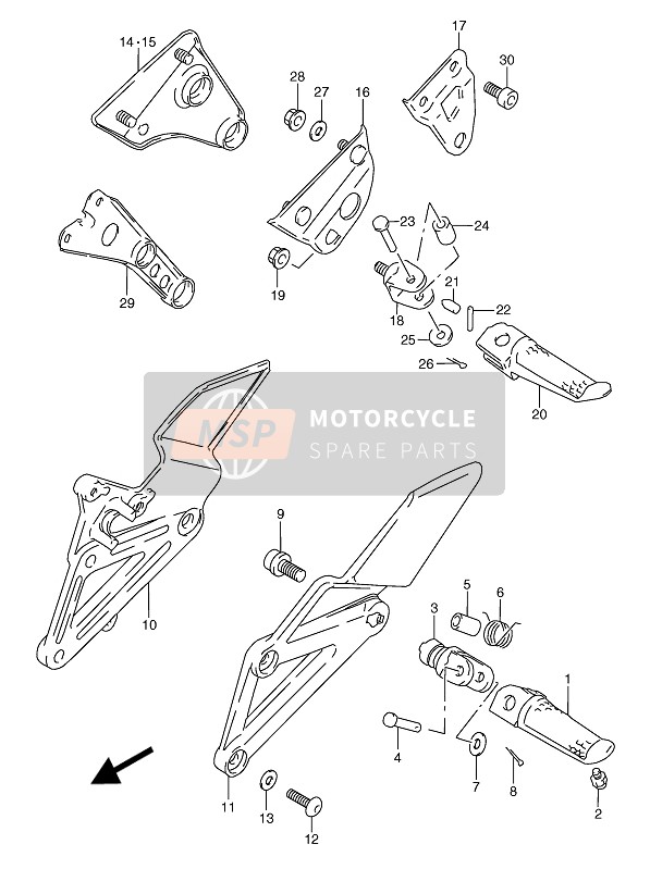 4381122D02, Bracket, Front Footrest Rh, Suzuki, 0