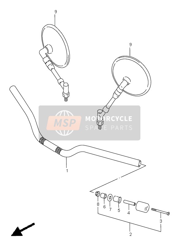 Suzuki GSF1200(N)(S)(SA) BANDIT 2000 Manillar para un 2000 Suzuki GSF1200(N)(S)(SA) BANDIT