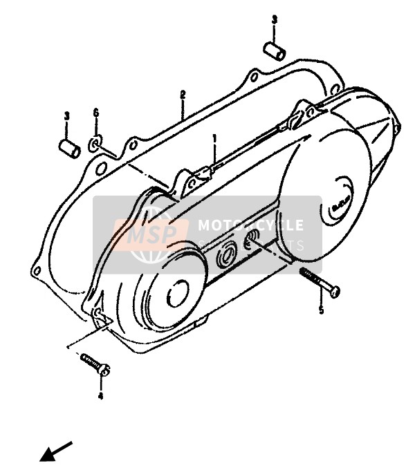 Suzuki AH50 1992 KURBELGEHÄUSEABDECKUNG LINKS für ein 1992 Suzuki AH50