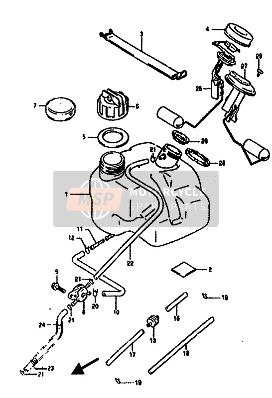 Suzuki AH50 1992 Fuel Tank for a 1992 Suzuki AH50