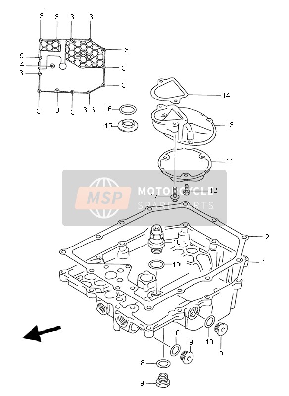 Suzuki GSX600F 2000 Carter d'huile pour un 2000 Suzuki GSX600F