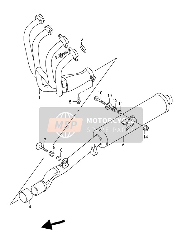 Suzuki GSX600F 2000 Silenziatore per un 2000 Suzuki GSX600F