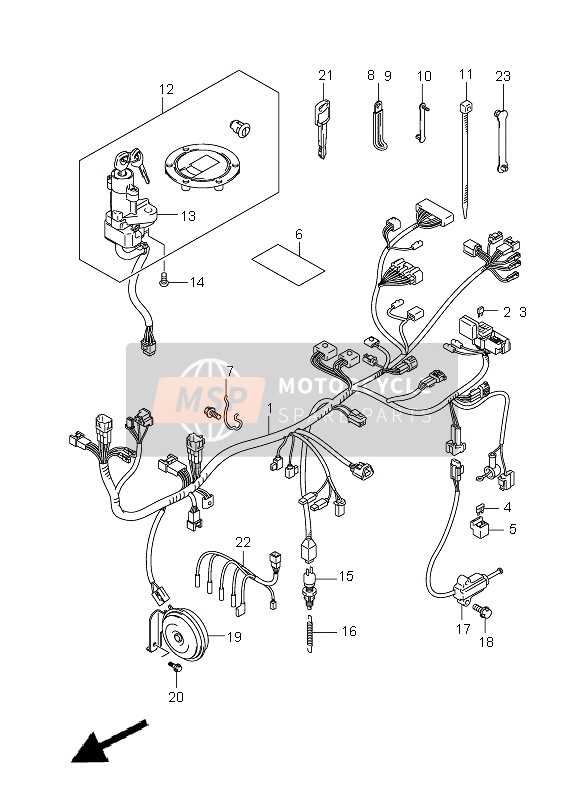 3710038G00, Lock Assy, Steering, Suzuki, 4