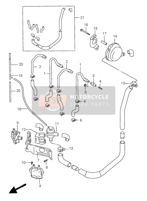 Suzuki GSX-R750 1997 2e Lucht (E18-E39) voor een 1997 Suzuki GSX-R750