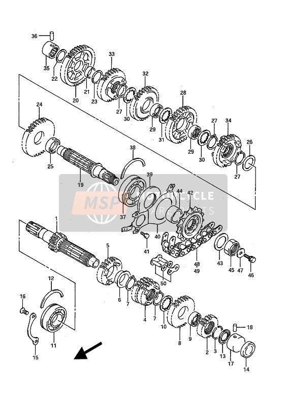 2311627A30, Cap, Counter Shaft, Suzuki, 1