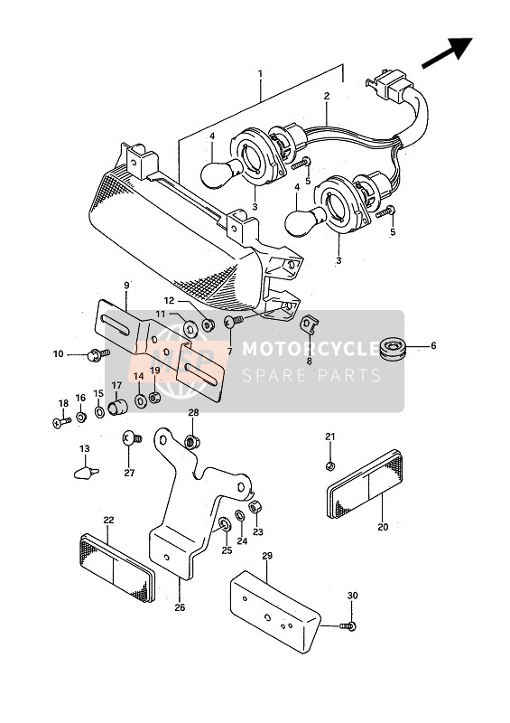 Suzuki GSX-R750W 1992 RÜCKLICHT für ein 1992 Suzuki GSX-R750W