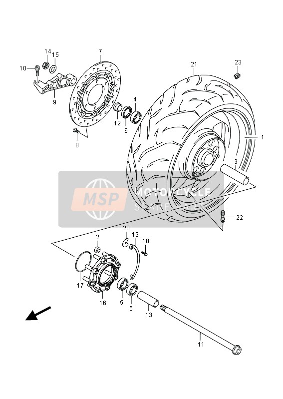 Rueda trasera (VZR1800UF E19)