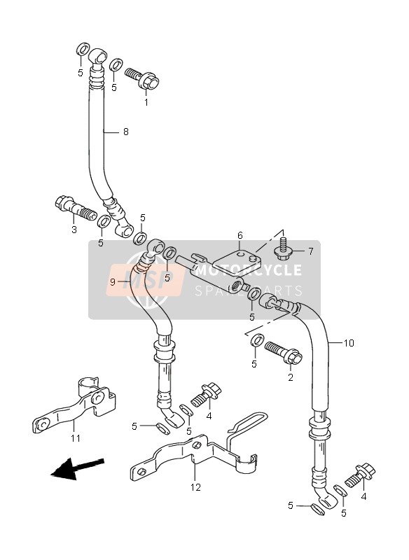 Suzuki GSX750 2000 Manguera de freno delantero para un 2000 Suzuki GSX750